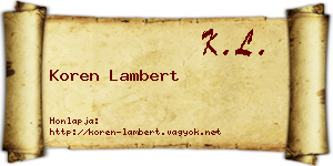 Koren Lambert névjegykártya